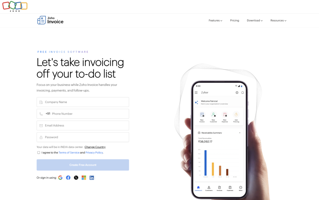 Zoho Invoice